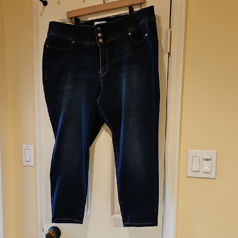 Lane Bryant Blue Cropped Ankle Jeans